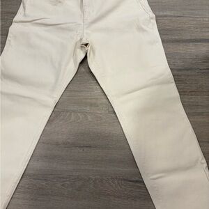 Cream Straight-Leg Pants